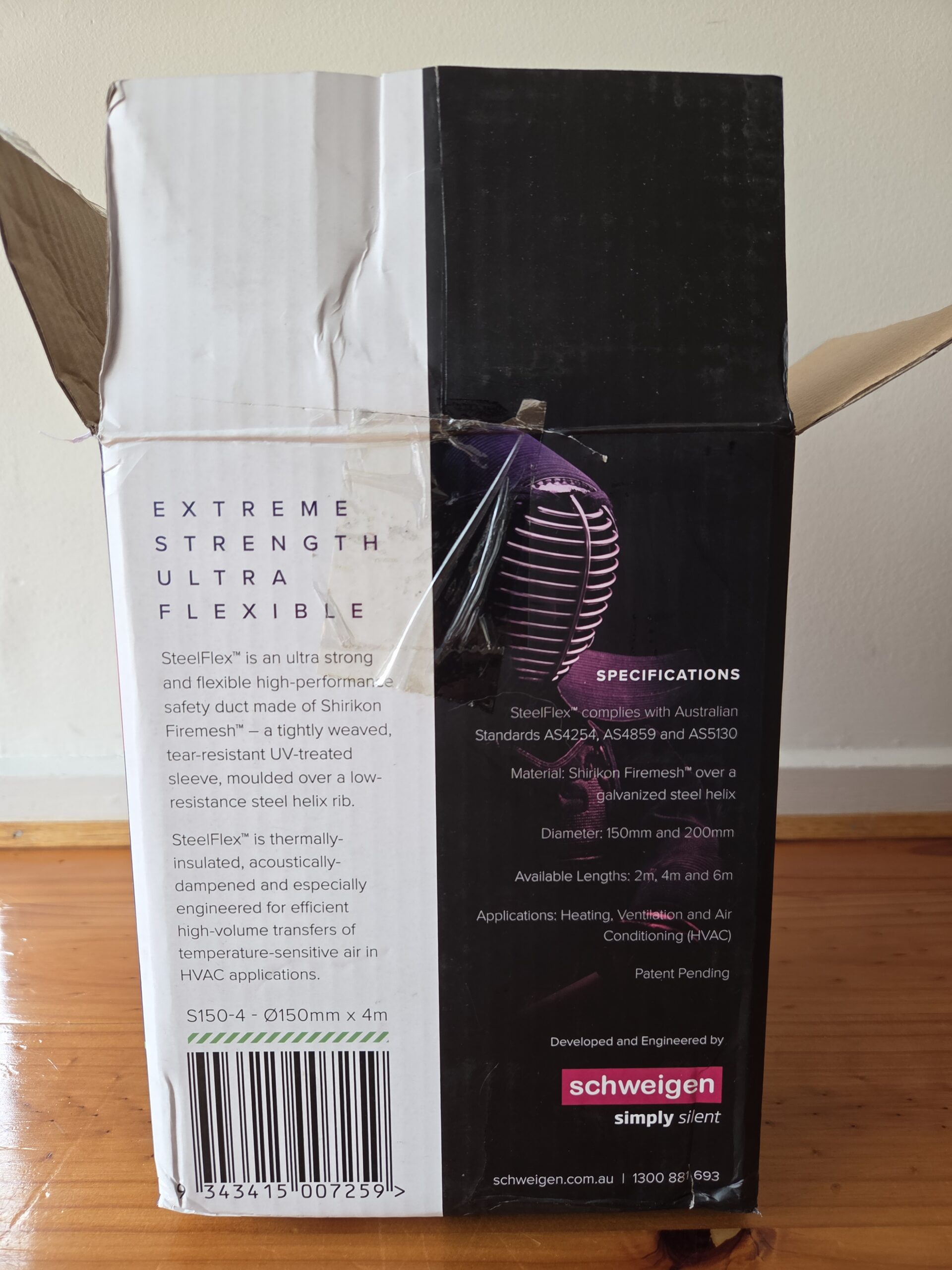 Schweigen SteelFlex™ Ducting - 150mm diameter, 4m length - Image 3